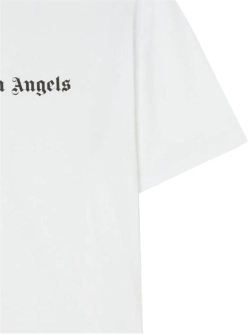 White T-shirt with front logo PALM ANGELS | PMAA089S24JER0020110